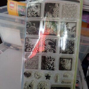 Inkadinkado Flourishes Clear Stamps Scrapbooking Cards - M